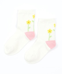 日本製/お花モチーフクルーソックス(15～23cm)