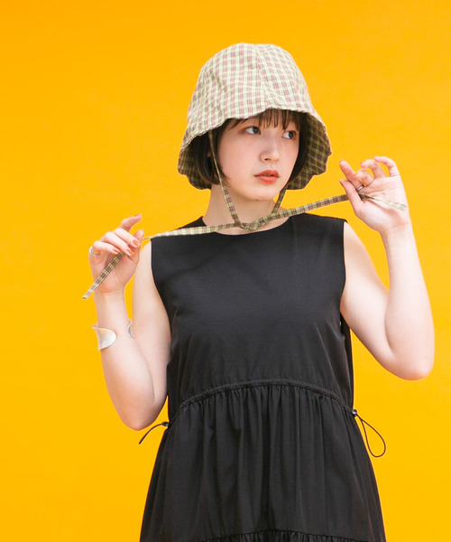 KBF（ケイビーエフ）の「チェックリボンバケットHAT（ハット）」 - WEAR