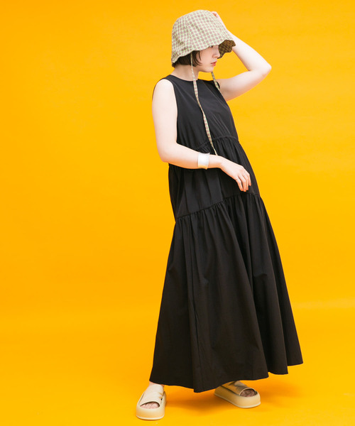 チェックリボンバケットHAT