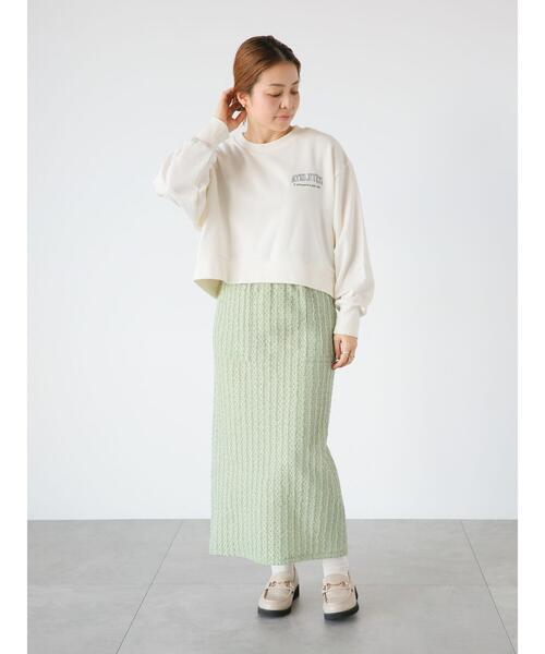 セール】裏毛ワンポイント刺繍クロップドトップス（Tシャツ