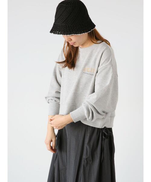 Lugnoncure(ルノンキュール)の「裏毛ワンポイント刺繍クロップドトップス(Tシャツ/カットソー・レディース・オフホワイト/グレー/ブルー・F)」の10枚目の写真