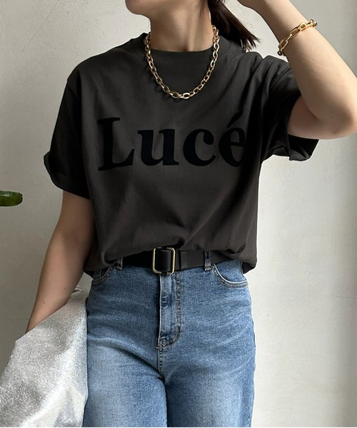 DouDou(ドゥドゥ)の「LuceフロッキーロゴTEE(Tシャツ/カットソー・レディース・ネイビー/チャコールグレー/ホワイト/ホワイト系その他・FREE)」の22枚目の写真