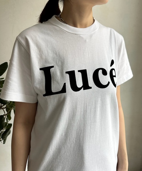 DouDou(ドゥドゥ)の「LuceフロッキーロゴTEE(Tシャツ/カットソー・レディース・ネイビー/チャコールグレー/ホワイト/ホワイト系その他・FREE)」の15枚目の写真