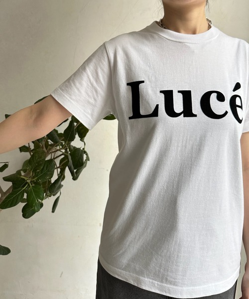 DouDou(ドゥドゥ)の「LuceフロッキーロゴTEE(Tシャツ/カットソー・レディース・ネイビー/チャコールグレー/ホワイト/ホワイト系その他・FREE)」の16枚目の写真