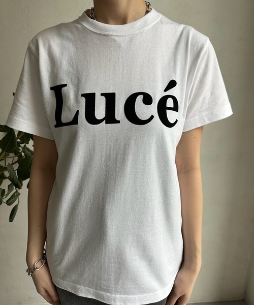 DouDou(ドゥドゥ)の「LuceフロッキーロゴTEE(Tシャツ/カットソー・レディース・ネイビー/チャコールグレー/ホワイト/ホワイト系その他・FREE)」の10枚目の写真