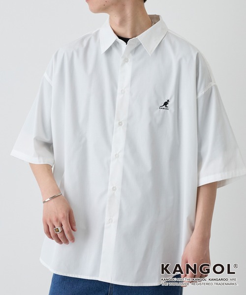 KANGOL(カンゴール)の「KANGOL / カンゴール 別注 ワンポイント ロゴ刺繍 オーバーサイズ アソート レギュラーカラー半袖シャツ(シャツ/ブラウス・メンズ・ブラック系/ネイビー/ブラック系1/ネイビー系/オフホワイト/サックスブルー/ブルー系・L/M)」の19枚目の写真