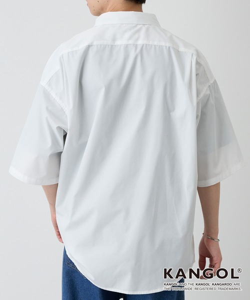 KANGOL(カンゴール)の「KANGOL / カンゴール 別注 ワンポイント ロゴ刺繍 オーバーサイズ アソート レギュラーカラー半袖シャツ(シャツ/ブラウス・メンズ・ブラック系/ネイビー/ブラック系1/ネイビー系/オフホワイト/サックスブルー/ブルー系・L/M)」の20枚目の写真