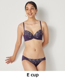 ラヴィジュール パープル花柄ブラジャーソングショーツセット Ravijour（ラヴィジュール）の「フラワーソング ブラレット ブラ