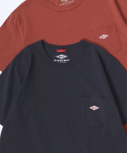 BALL(ボール)の「BALL/ボール POCKET SS TEE/ヘビーウェイト天竺 ミニロゴワッペン ワンポイント刺繍 ポケット 半袖Tシャツ/レディース メンズ(Tシャツ/カットソー・メンズ・モカ/ネイビー/チャコール/グリーン/レンガ/サックスブルー/ブラック/オフホワイト/グレー・M/L/LL)」の7枚目の写真