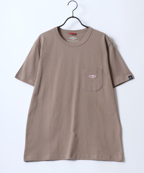 BALL(ボール)の「BALL/ボール POCKET SS TEE/ヘビーウェイト天竺 ミニロゴワッペン ワンポイント刺繍 ポケット 半袖Tシャツ/レディース メンズ(Tシャツ/カットソー・メンズ・モカ/ネイビー/チャコール/グリーン/レンガ/サックスブルー/ブラック/オフホワイト/グレー・M/L/LL)」の22枚目の写真