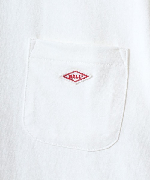 BALL(ボール)の「BALL/ボール POCKET SS TEE/ヘビーウェイト天竺 ミニロゴワッペン ワンポイント刺繍 ポケット 半袖Tシャツ/レディース メンズ(Tシャツ/カットソー・メンズ・モカ/ネイビー/チャコール/グリーン/レンガ/サックスブルー/ブラック/オフホワイト/グレー・M/L/LL)」の18枚目の写真