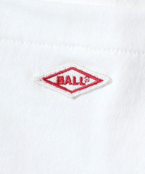 BALL(ボール)の「BALL/ボール POCKET SS TEE/ヘビーウェイト天竺 ミニロゴワッペン ワンポイント刺繍 ポケット 半袖Tシャツ/レディース メンズ(Tシャツ/カットソー・メンズ・モカ/ネイビー/チャコール/グリーン/レンガ/サックスブルー/ブラック/オフホワイト/グレー・M/L/LL)」の10枚目の写真