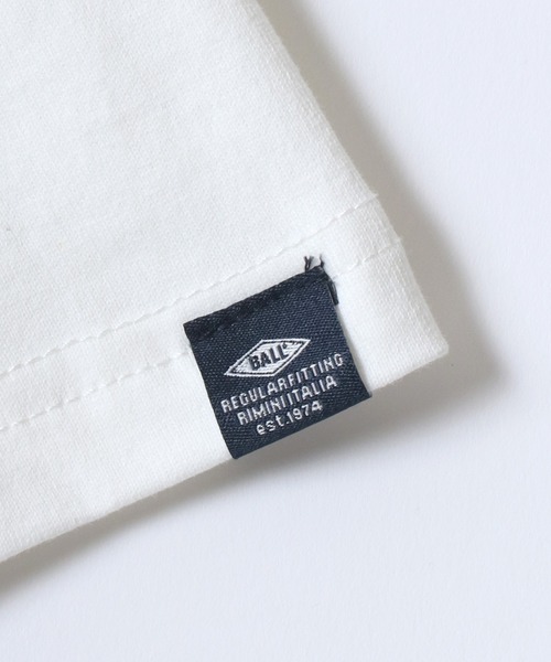 BALL(ボール)の「BALL/ボール POCKET SS TEE/ヘビーウェイト天竺 ミニロゴワッペン ワンポイント刺繍 ポケット 半袖Tシャツ/レディース メンズ(Tシャツ/カットソー・メンズ・モカ/ネイビー/チャコール/グリーン/レンガ/サックスブルー/ブラック/オフホワイト/グレー・M/L/LL)」の12枚目の写真