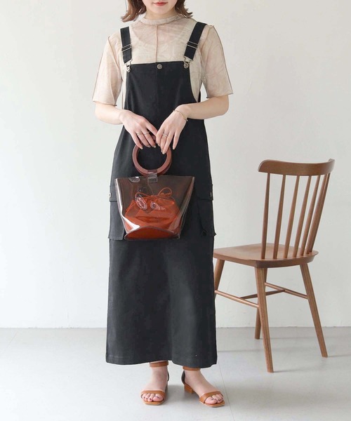 HER CLOSET（ハークローゼット）の「【shemoshelly】ミリタリージャンパースカート（ジャンパースカート・レディース・アイボリー/ブラック/ベージュ・M）」の15枚目の写真