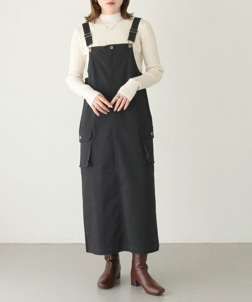 HER CLOSET（ハークローゼット）の「【shemoshelly】ミリタリージャンパースカート（ジャンパースカート・レディース・アイボリー/ブラック/ベージュ・M）」の19枚目の写真