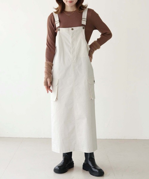 HER CLOSET（ハークローゼット）の「【shemoshelly】ミリタリージャンパースカート（ジャンパースカート・レディース・アイボリー/ブラック/ベージュ・M）」の12枚目の写真