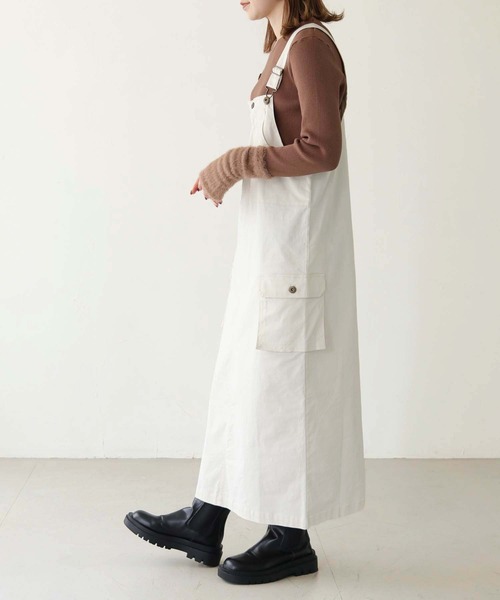 HER CLOSET（ハークローゼット）の「【shemoshelly】ミリタリージャンパースカート（ジャンパースカート・レディース・アイボリー/ブラック/ベージュ・M）」の13枚目の写真