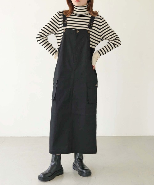 HER CLOSET（ハークローゼット）の「【shemoshelly】ミリタリージャンパースカート（ジャンパースカート・レディース・アイボリー/ブラック/ベージュ・M）」の21枚目の写真