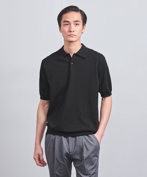 UNITED ARROWS（ユナイテッドアローズ）の「コットン ポリエステル ショートスリーブ ニット ポロシャツ -COZY- ウォッシャブル ・抗菌防臭-（ニット/セーター・メンズ・グレー/オリーブ/ブラック/ネイビー/ホワイト・XXL/M/XL/L/S）」の10枚目の写真