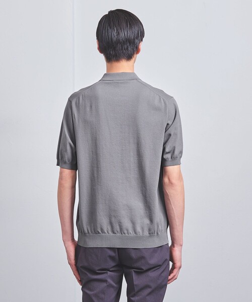 UNITED ARROWS（ユナイテッドアローズ）の「コットン ポリエステル ショートスリーブ ニット ポロシャツ -COZY- ウォッシャブル ・抗菌防臭-（ニット/セーター・メンズ・グレー/オリーブ/ブラック/ネイビー/ホワイト・XXL/M/XL/L/S）」の15枚目の写真