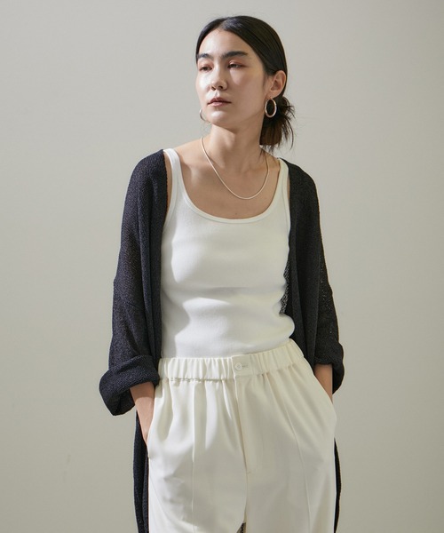 SALON adam et rope'（サロン アダム エ ロペ）の「【雑誌掲載】KINANファームリーリブタンクトップ（タンクトップ・レディース・レッド/オフホワイト/ブラック/カーキ・FREE）」の2枚目の写真