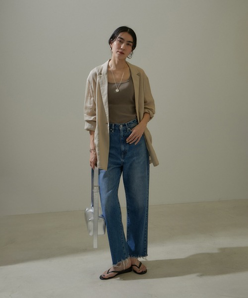 SALON adam et rope'（サロン アダム エ ロペ）の「【雑誌掲載】KINANファームリーリブタンクトップ（タンクトップ・レディース・レッド/オフホワイト/ブラック/カーキ・FREE）」の7枚目の写真