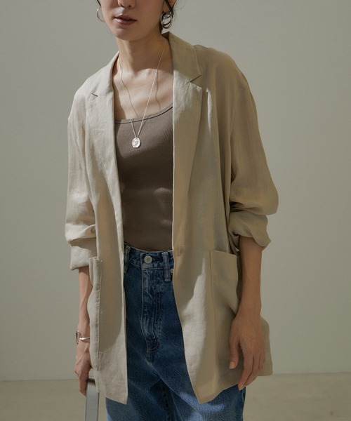 SALON adam et rope'（サロン アダム エ ロペ）の「【雑誌掲載】KINANファームリーリブタンクトップ（タンクトップ・レディース・レッド/オフホワイト/ブラック/カーキ・FREE）」の10枚目の写真