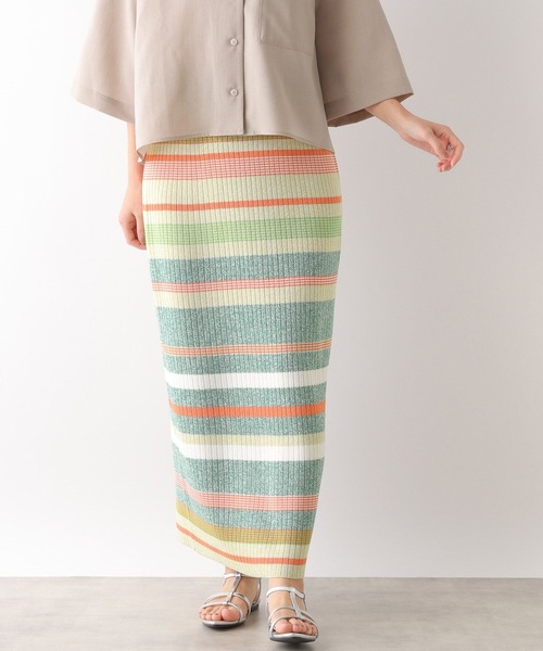 【美品】ボーダーズ　スカート ニットスカート スカート レディース ボトムス ロング 柄・再