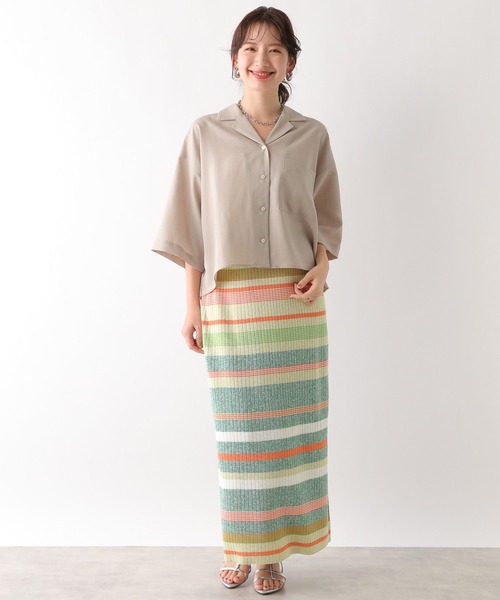 LEPSIM（レプシィム）の「12ゲージマルチボーダーニットスカート