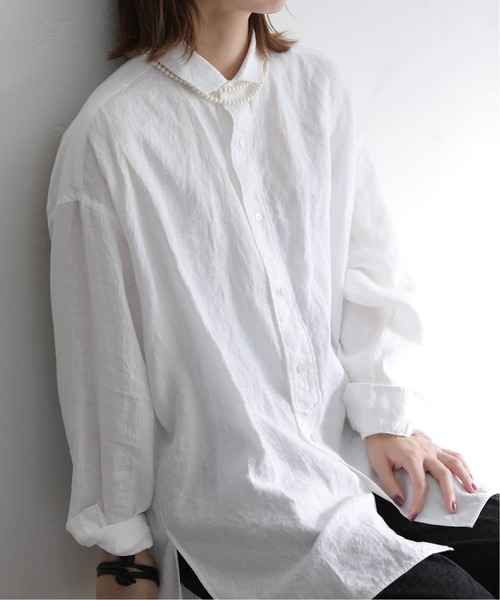 La TOTALITE(ラトータリテ)の「《追加》【TICCA/ティッカ】リネンスクエアビッグシャツUNI(シャツ/ブラウス・レディース・ベージュ/ホワイト/ピンク・FREE)」の20枚目の写真