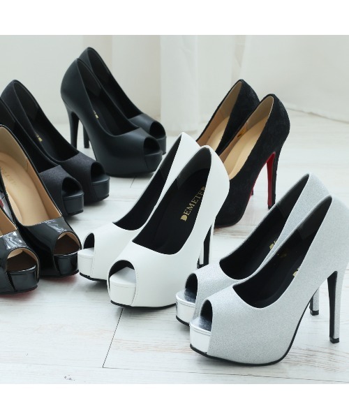 DEMETER(デメテル)の「クッションインソール 厚底 ピンヒール オープントゥパンプス(パンプス・レディース・シルバー/ブラック系その他3/ブラック系その他2/ホワイト/ブラック/ブラック系その他・S/M/L/LL)」の8枚目の写真