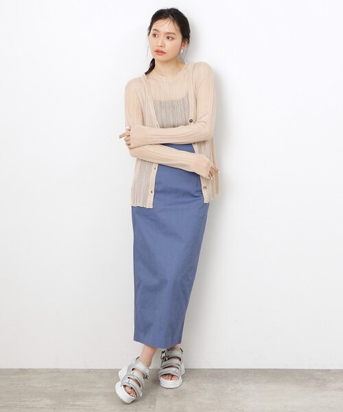 OPAQUE.CLIP（オペークドットクリップ）の「◆【大草直子さんコラボ】シアーニットカーディガン（カーディガン/ボレロ・レディース・ブラック/ベージュ/イエロー・36/40/38）」の16枚目の写真