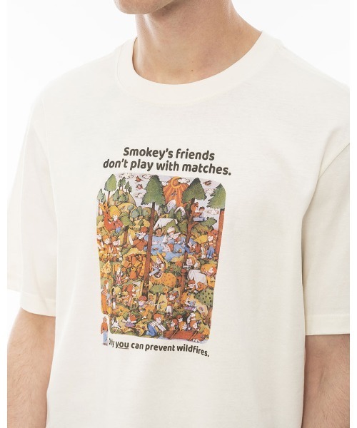 ELEMENT（エレメント）の「ELEMENT メンズ 【SMOKEY BEAR】 SBXE PREVENT SS Ｔシャツ 【2024年春夏モデル】/エレメント半袖Tシャツ（Tシャツ/カットソー・メンズ・アイボリー・LARGE/X-LARGE/MEDIUM）」の4枚目の写真