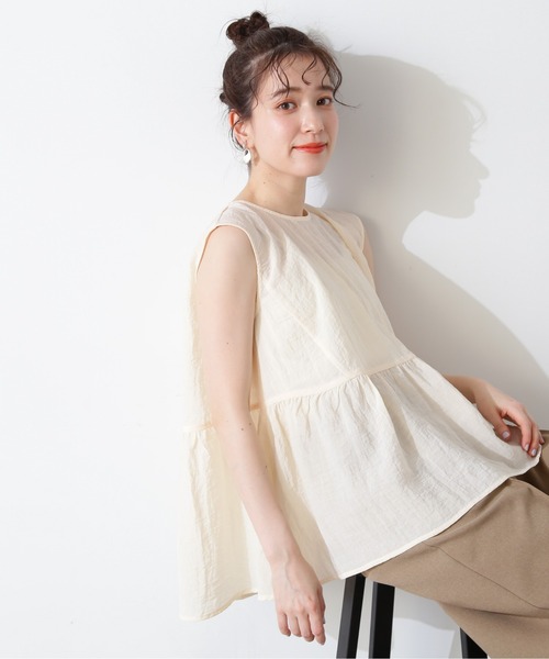 N.（N. Natural Beauty Basic）（エヌエヌナチュラルビューティーベーシック）の「◆ペプラムボリュームブラウス（シャツ/ブラウス・レディース・グレー/ブルー/クリーム・MEDIUM）」の12枚目の写真