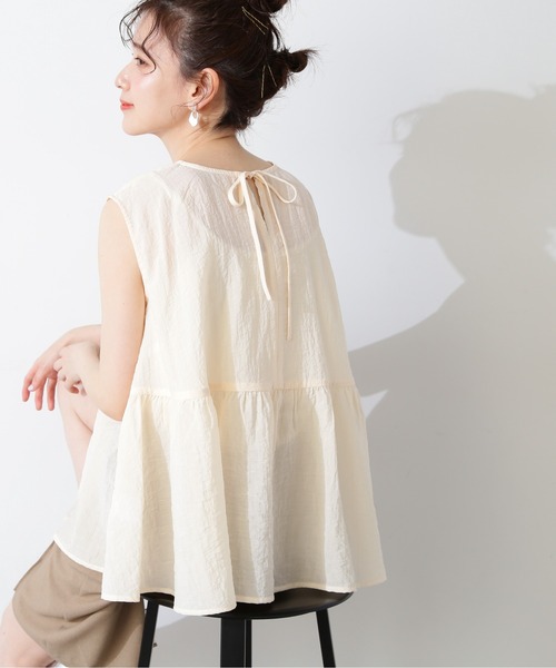 N.（N. Natural Beauty Basic）（エヌエヌナチュラルビューティーベーシック）の「◆ペプラムボリュームブラウス（シャツ/ブラウス・レディース・グレー/ブルー/クリーム・MEDIUM）」の14枚目の写真