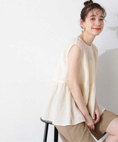 N.（N. Natural Beauty Basic）（エヌエヌナチュラルビューティーベーシック）の「◆ペプラムボリュームブラウス（シャツ/ブラウス・レディース・グレー/ブルー/クリーム・MEDIUM）」の15枚目の写真