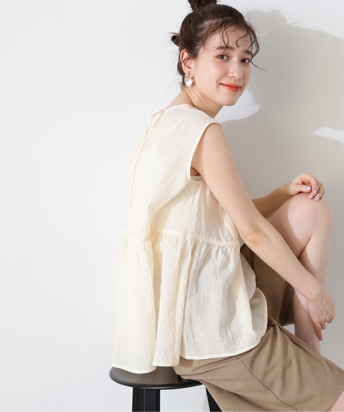 N.（N. Natural Beauty Basic）（エヌエヌナチュラルビューティーベーシック）の「◆ペプラムボリュームブラウス（シャツ/ブラウス・レディース・グレー/ブルー/クリーム・MEDIUM）」の16枚目の写真