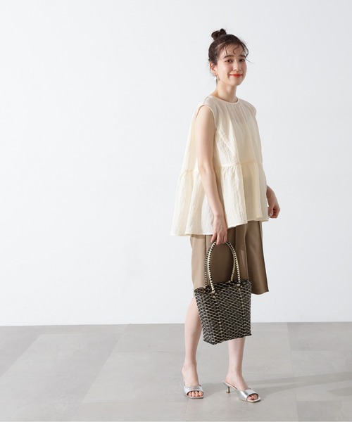 N.（N. Natural Beauty Basic）（エヌエヌナチュラルビューティーベーシック）の「◆ペプラムボリュームブラウス（シャツ/ブラウス・レディース・グレー/ブルー/クリーム・MEDIUM）」の18枚目の写真