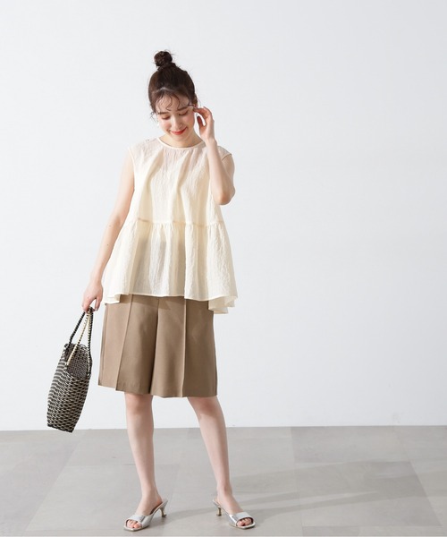 N.（N. Natural Beauty Basic）（エヌエヌナチュラルビューティーベーシック）の「◆ペプラムボリュームブラウス（シャツ/ブラウス・レディース・グレー/ブルー/クリーム・MEDIUM）」の19枚目の写真