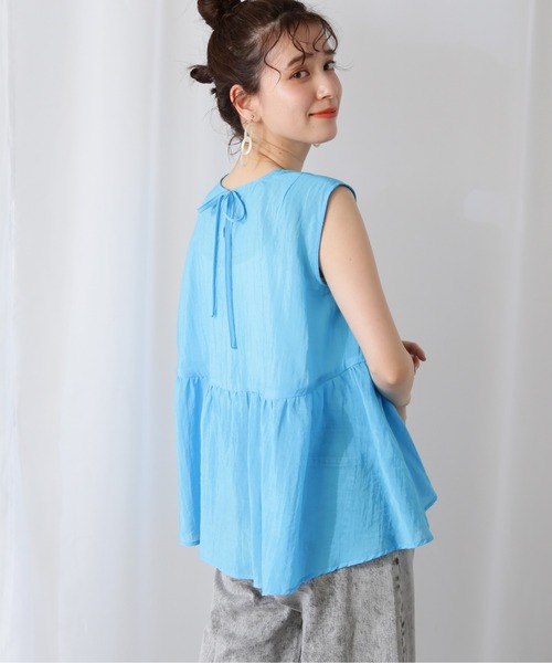 N.（N. Natural Beauty Basic）（エヌエヌナチュラルビューティーベーシック）の「◆ペプラムボリュームブラウス（シャツ/ブラウス・レディース・グレー/ブルー/クリーム・MEDIUM）」の22枚目の写真