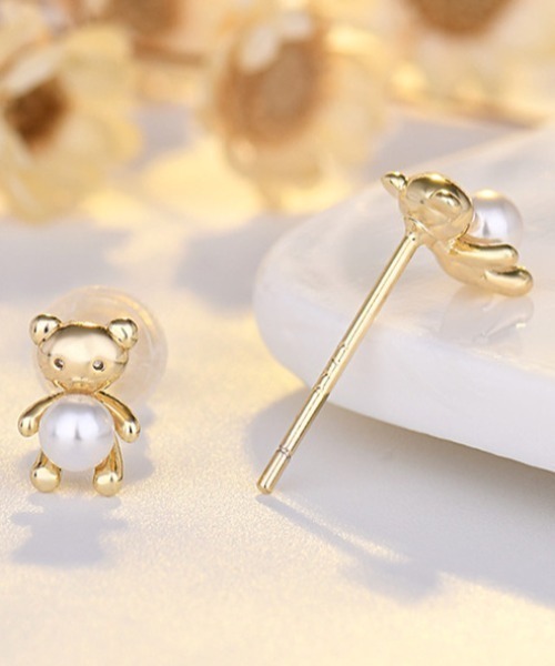 Coo+i(クーイ)の「くまパールピアス(ピアス(両耳用)・レディース・ゴールド・FREE)」の4枚目の写真