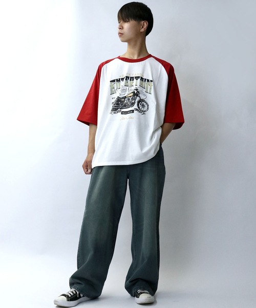おしゃれスタ(オシャレスタ)の「リンガーTシャツ/ラグランTシャツ【IR】 オーバーサイズ メンズ レディース(Tシャツ/カットソー・メンズ・ホワイト系1/ホワイト系2/ホワイト系その他2/ホワイト系3/ブラック系4/ホワイト系その他/ホワイト系その他3/ブラック系その他4・M/L/XL/S)」の15枚目の写真