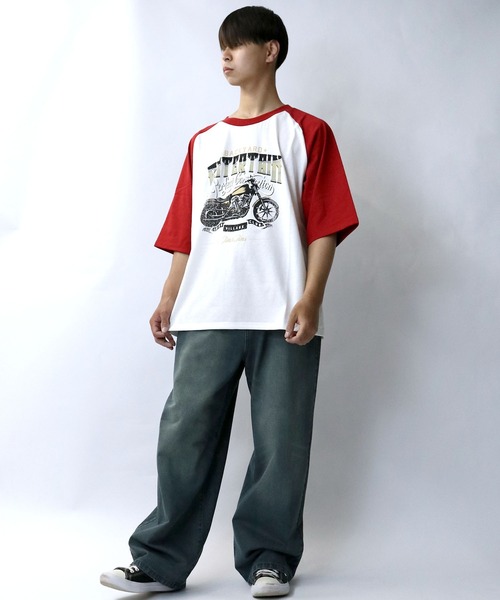 おしゃれスタ(オシャレスタ)の「リンガーTシャツ/ラグランTシャツ【IR】 オーバーサイズ メンズ レディース(Tシャツ/カットソー・メンズ・ホワイト系1/ホワイト系2/ホワイト系その他2/ホワイト系3/ブラック系4/ホワイト系その他/ホワイト系その他3/ブラック系その他4・M/L/XL/S)」の16枚目の写真