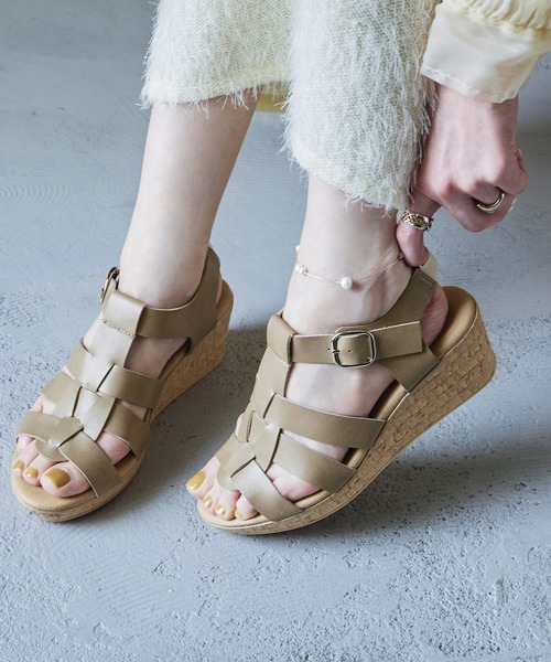 Fashion Letter(ファッションレター)の「日本製バックゴムベルトウェッジサンダル レディース 痛くないサンダル(サンダル・レディース・ブラウン系その他/ブラック・S/M/L/LL)」の7枚目の写真