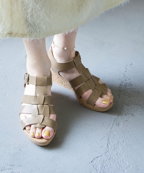 Fashion Letter(ファッションレター)の「日本製バックゴムベルトウェッジサンダル レディース 痛くないサンダル(サンダル・レディース・ブラウン系その他/ブラック・S/M/L/LL)」の8枚目の写真