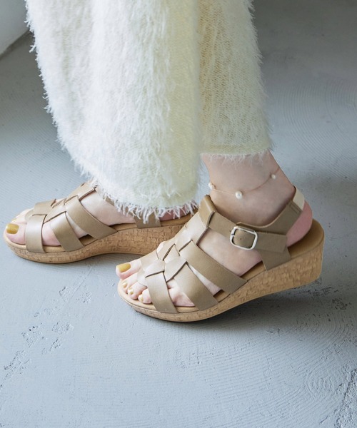 Fashion Letter(ファッションレター)の「日本製バックゴムベルトウェッジサンダル レディース 痛くないサンダル(サンダル・レディース・ブラウン系その他/ブラック・S/M/L/LL)」の10枚目の写真