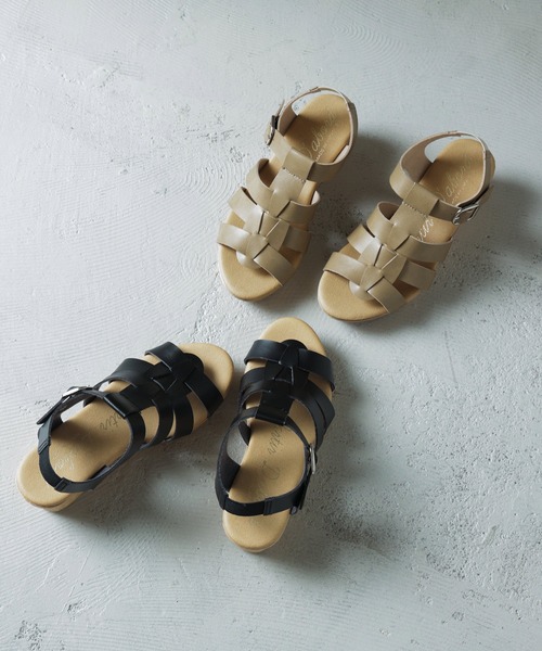 Fashion Letter(ファッションレター)の「日本製バックゴムベルトウェッジサンダル レディース 痛くないサンダル(サンダル・レディース・ブラウン系その他/ブラック・S/M/L/LL)」の15枚目の写真
