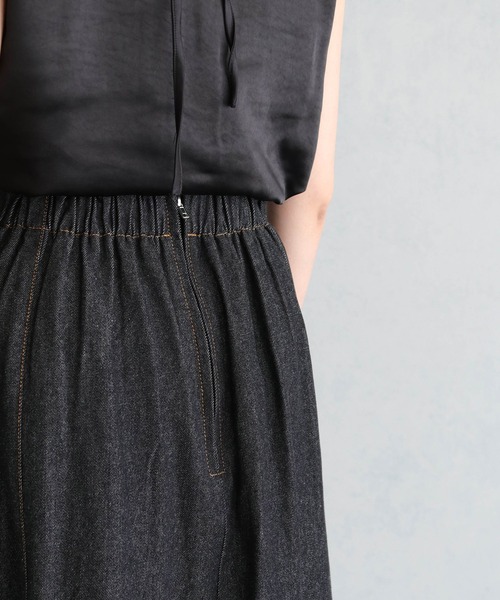 &g'aime（アンジェム）の「【&g’aime】ジップデザインフレアデニムスカート（デニムスカート・レディース・ブラック・FREE）」の6枚目の写真