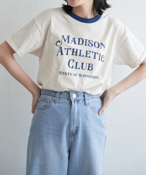 VENCEEXCHANGE(ヴァンスエクスチェンジ)の「MADISONリンガーT(Tシャツ/カットソー・レディース・オフホワイト/チャコールグレー/ライトベージュ・FREE)」の19枚目の写真