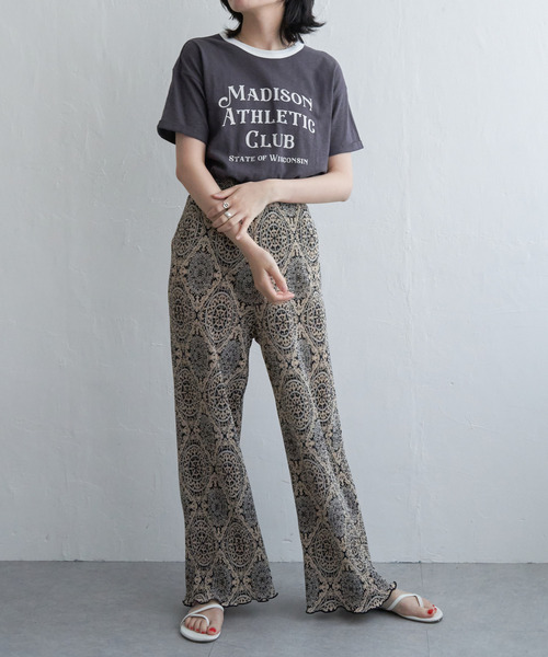 VENCEEXCHANGE(ヴァンスエクスチェンジ)の「MADISONリンガーT(Tシャツ/カットソー・レディース・オフホワイト/チャコールグレー/ライトベージュ・FREE)」の10枚目の写真